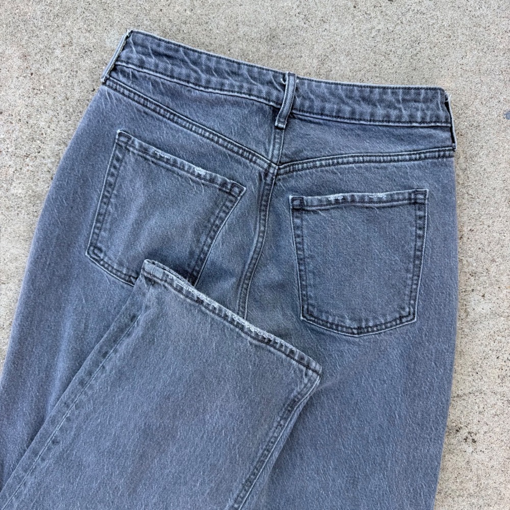 Old Navy Sky-Hi Wide Leg Womens 4 Gray Extra High Rise Button Fly Denim Jeans